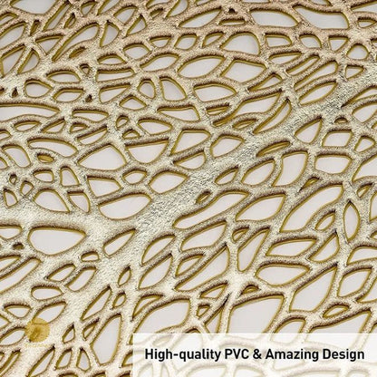 Set of 6 Mapple Leaf-shaped table mats by The Gharnish, 16x16 inches, decorative storage mats for dining table.