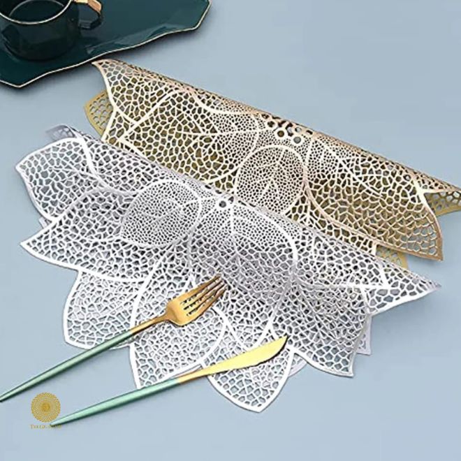 Flower Shaped Table Mat Set of 6 (16x16 Inches) - The Gharnish - A Unit of Satkala Creations