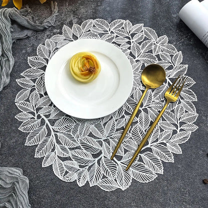 Leaf Design Dinning Table Mat - Set of 6 - The Gharnish - A Unit of Satkala Creations