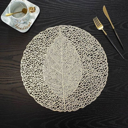 Leaf Design Dinning Table Mat - Set of 6 - The Gharnish - A Unit of Satkala Creations