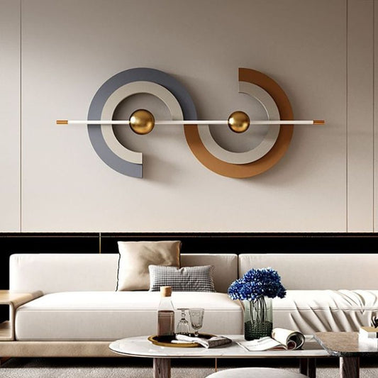 Abstract iron wall art by The Gharnish features intricate, modern metal design for stylish wall decor.
