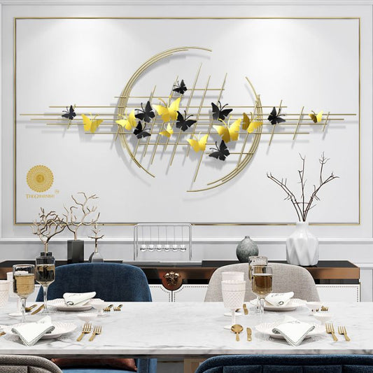Butterfly Ring Panel Wall Art (50x23 Inches) - The Gharnish - A Unit of Satkala Creations