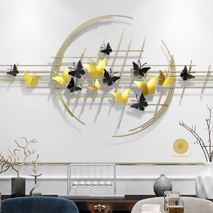 Butterfly Ring Panel Wall Art (50x23 Inches) - The Gharnish - A Unit of Satkala Creations