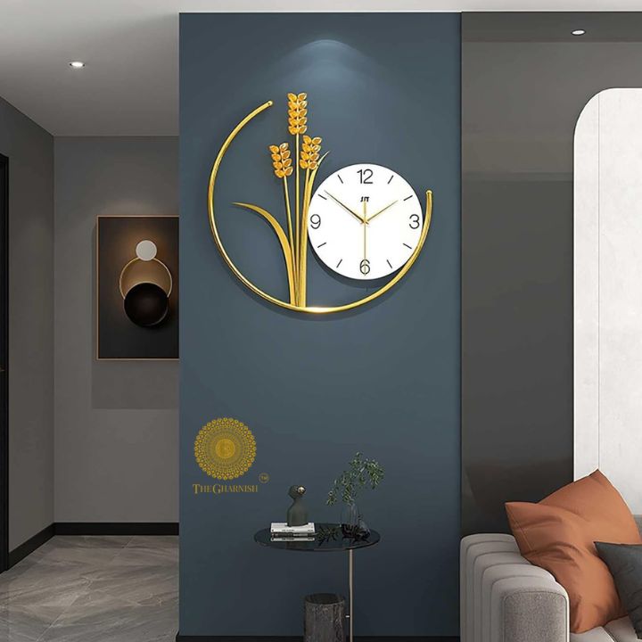 Half Circle Wall Clock (16 Inches Dia) - The Gharnish - A Unit of Satkala Creations