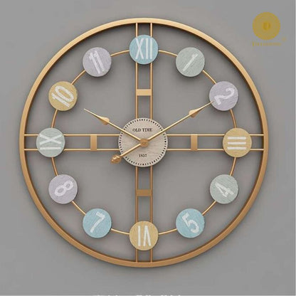 Roman numeric metallic wall clock from The Gharnish, 24-inch diameter, stylish wall clock with bold Roman numerals.