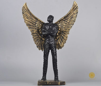 Abstract figurine of a flying wings man statue by The Gharnish, showcasing a limited edition design and modern artistic style.