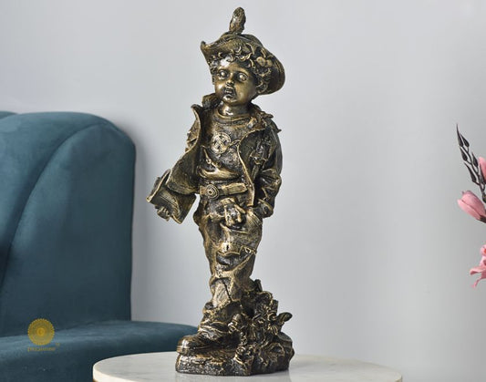 Ancient Antique Golden Boy Statue - The Gharnish - A Unit of Satkala Creations