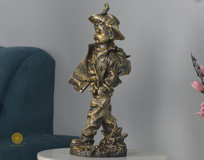 Ancient Antique Golden Boy Statue - The Gharnish - A Unit of Satkala Creations