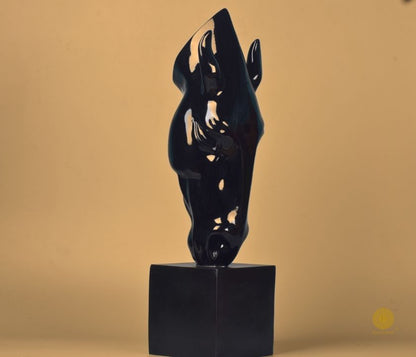 Limited edition black horse head statue from The Gharnish, detailed animal figurine for display or decor.