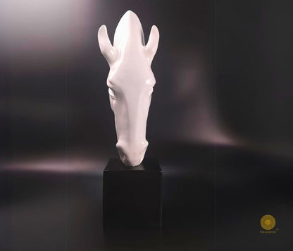 Limited edition black horse head statue by The Gharnish, detailed animal figurine with realistic horse features.