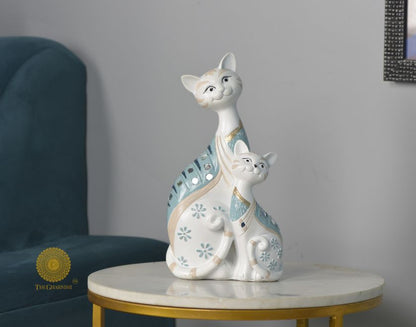 Elegant Cat with Baby Figurne - The Gharnish - A Unit of Satkala Creations