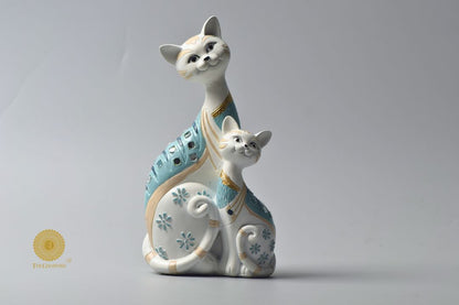 Elegant Cat with Baby Figurne - The Gharnish - A Unit of Satkala Creations