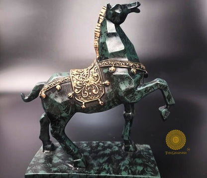 Decorative Marching Horse centre table showpiece by The Gharnish, animal figurine sculpture for home decor.