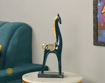 Pair of Contempory Long Neck Horse Statue - The Gharnish - A Unit of Satkala Creations