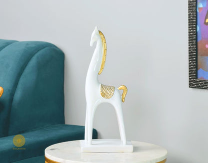 Pair of Contempory Long Neck Horse Statue - The Gharnish - A Unit of Satkala Creations