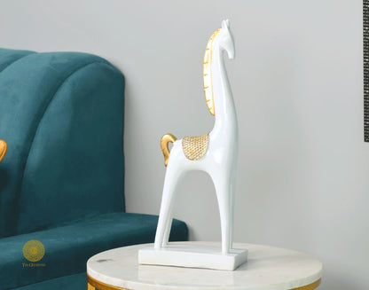 Pair of Contempory Long Neck Horse Statue - The Gharnish - A Unit of Satkala Creations