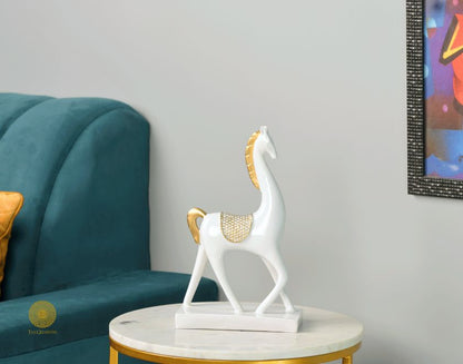 Pair of Contempory Long Neck Horse Statue - The Gharnish - A Unit of Satkala Creations