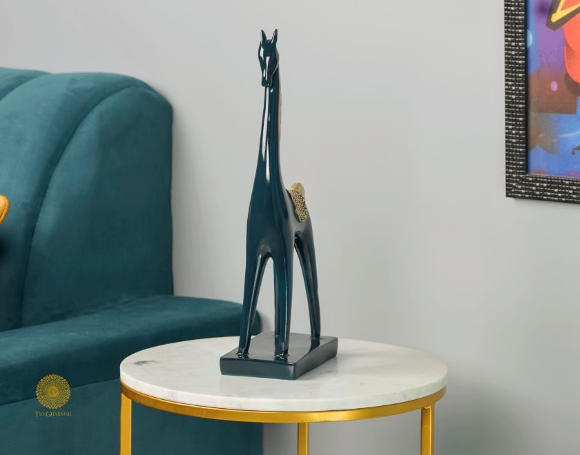 Pair of Contempory Long Neck Horse Statue - The Gharnish - A Unit of Satkala Creations