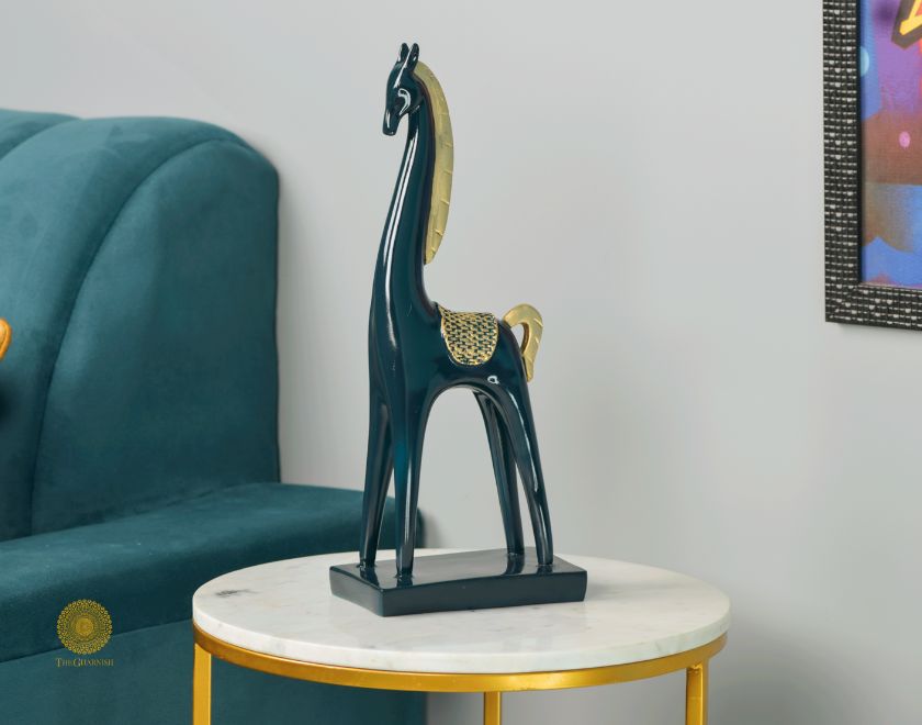 Pair of Contempory Long Neck Horse Statue - The Gharnish - A Unit of Satkala Creations