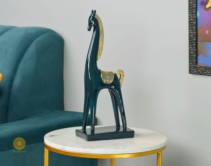 Pair of Contempory Long Neck Horse Statue - The Gharnish - A Unit of Satkala Creations