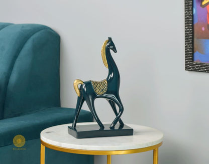 Pair of Contempory Long Neck Horse Statue - The Gharnish - A Unit of Satkala Creations