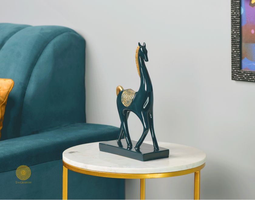 Pair of Contempory Long Neck Horse Statue - The Gharnish - A Unit of Satkala Creations