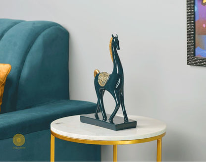 Pair of Contempory Long Neck Horse Statue - The Gharnish - A Unit of Satkala Creations