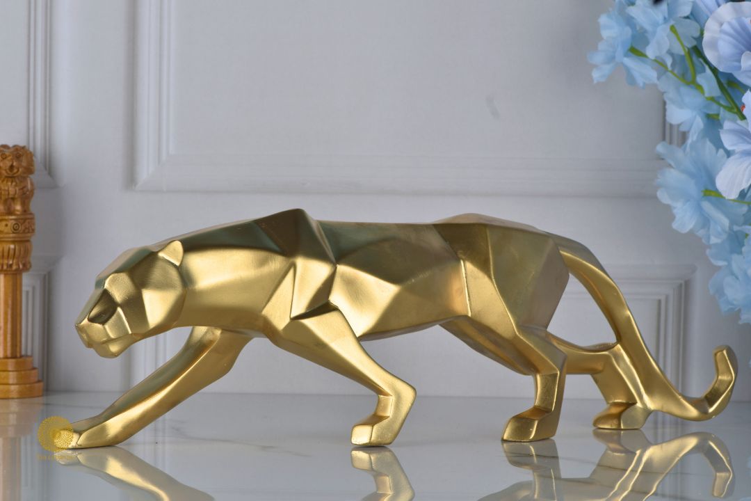 Surreal Panther Figurine - Golden - The Gharnish - A Unit of Satkala Creations