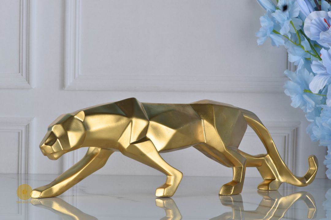 Surreal Panther Figurine - Golden - The Gharnish - A Unit of Satkala Creations