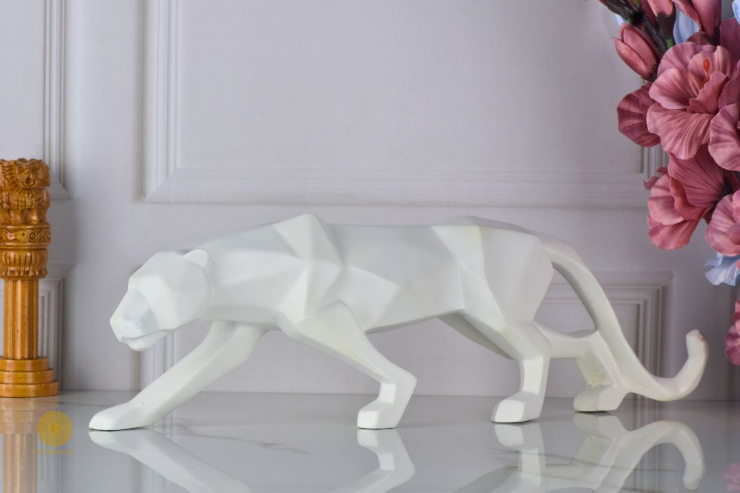 Surreal Panther Figurine - White - The Gharnish - A Unit of Satkala Creations