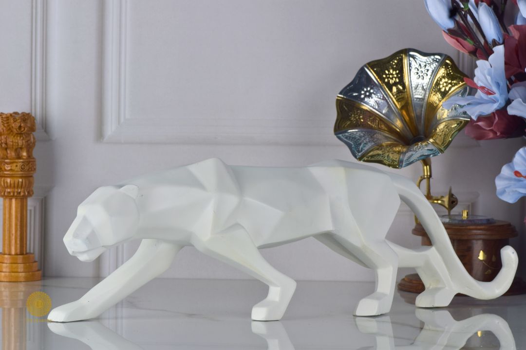 Surreal Panther Figurine - White - The Gharnish - A Unit of Satkala Creations