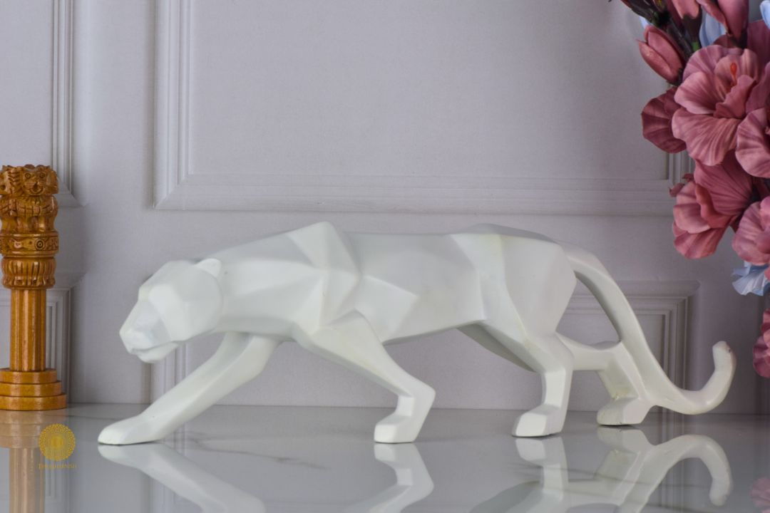 Surreal Panther Figurine - White - The Gharnish - A Unit of Satkala Creations