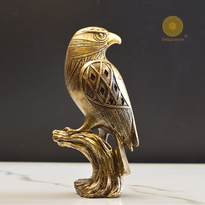 Detailed image of The Gharnish Majestic Garuda animal figurine with intricate feathers and regal posture.