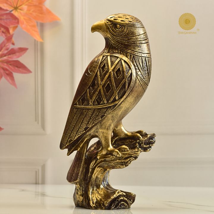 Majestic Garuda animal figurine by The Gharnish, detailed sculpture of mythological bird with outstretched wings on a decorative base.
