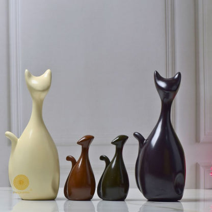 Cat Family Figurine Table Top Decor - The Gharnish - A Unit of Satkala Creations