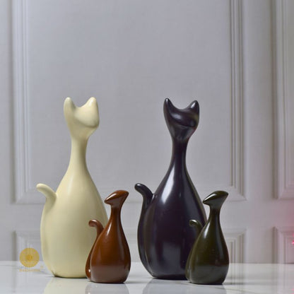 Cat Family Figurine Table Top Decor - The Gharnish - A Unit of Satkala Creations