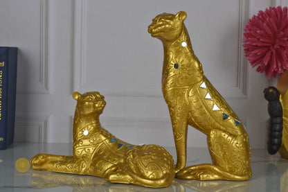 Golden Leopard Figurine - The Gharnish - A Unit of Satkala Creations