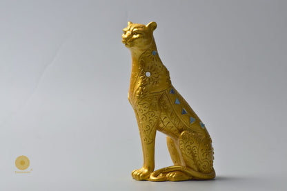 Golden Leopard Figurine - The Gharnish - A Unit of Satkala Creations