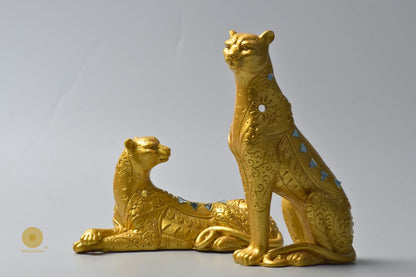 Golden Leopard Figurine - The Gharnish - A Unit of Satkala Creations