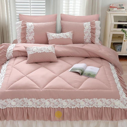 Grey Zayna Premium Quality Bedding Set by The Gharnish, 6-piece imported bedding set with soft, comfortable fabric and elegant design.