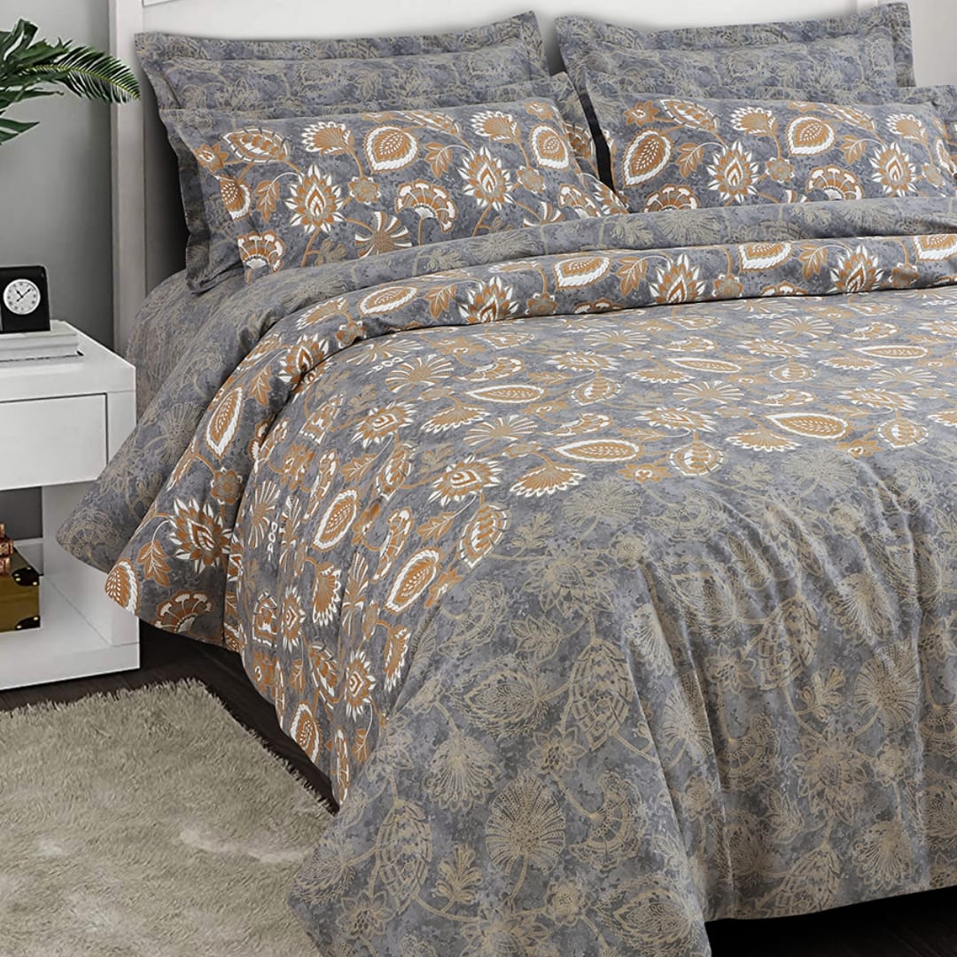 Vintage bedding set made of 100% pure cotton by The Gharnish, featuring a soft bedsheet with classic design and cozy texture.