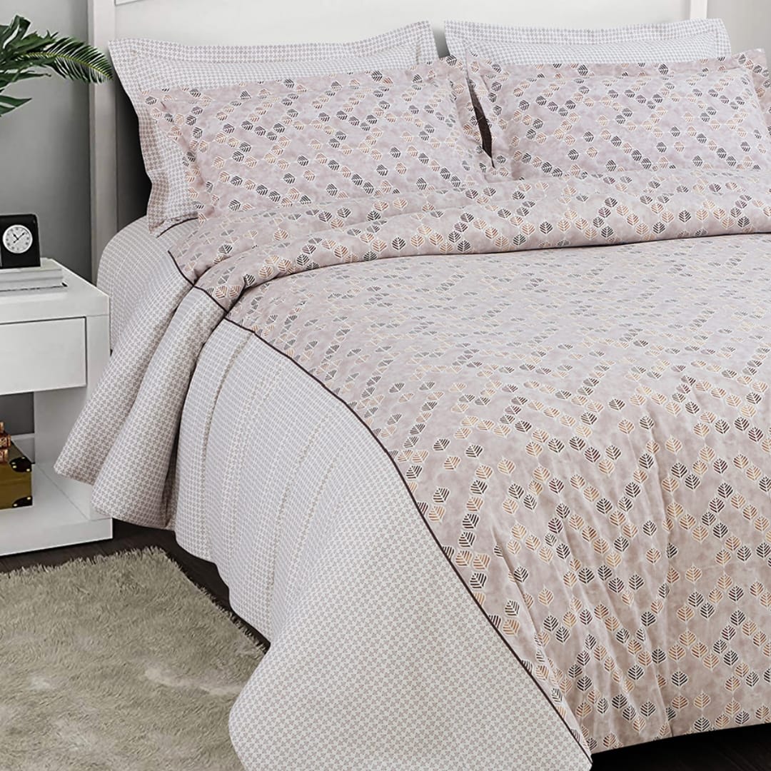 Soft 100% pure cotton vintage bedding set from The Gharnish, featuring a classic bedsheet with intricate patterns and cozy texture.