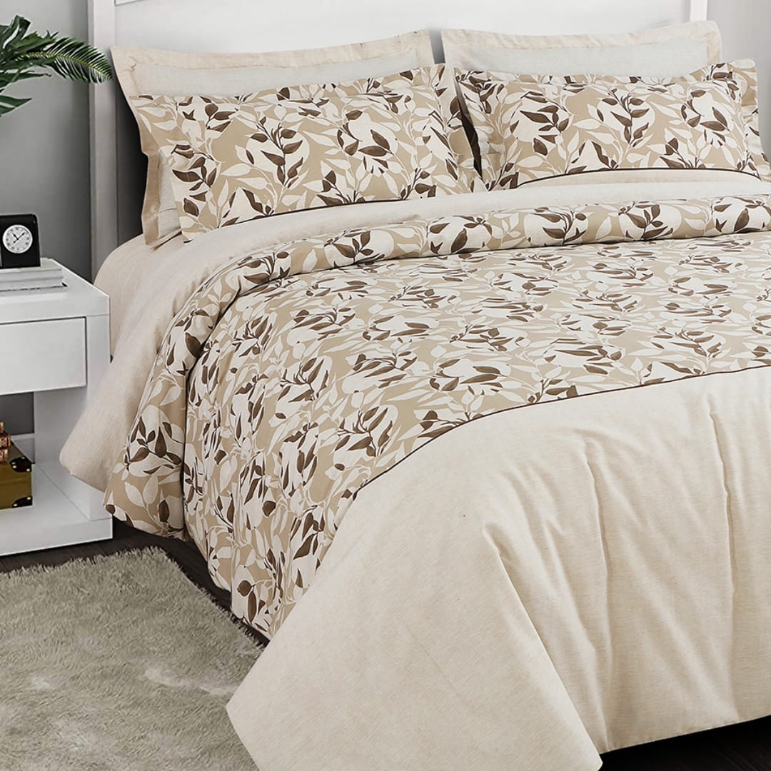 100% pure cotton vintage bedding set with intricate patterns, featuring a soft cotton bedsheet from The Gharnish.