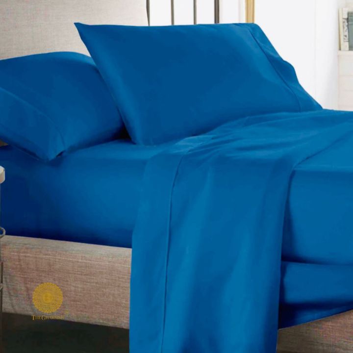 Soft white 300 thread count 100% cotton organic bedsheet from The Gharnish, showcasing smooth, breathable bedding fabric.