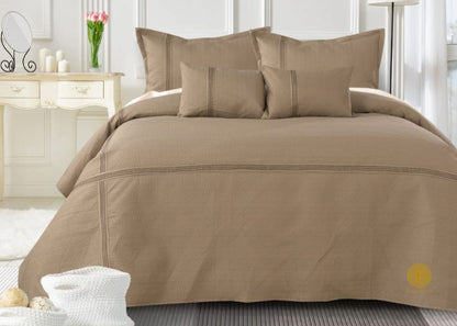 Premium quilted 8-piece bedding set by The Gharnish, featuring soft, stylish bedding with quilted design for a cozy bedroom look.