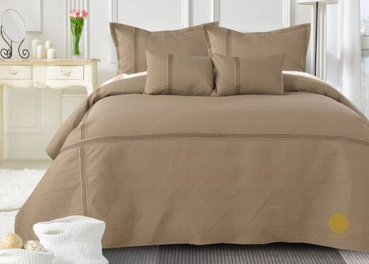 Premium quilted 8-piece bedding set by The Gharnish, featuring soft, stylish bedding with quilted design for a cozy bedroom look.