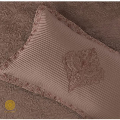 Estorado Premium Cotton Quilted Bedcover by The Gharnish featuring a soft, elegant quilted bedding design in neutral tones.