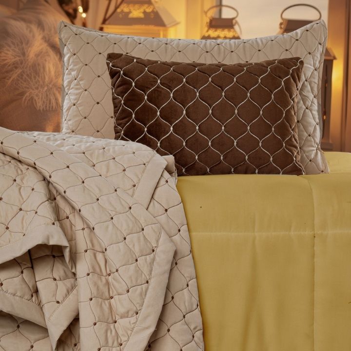 Luxury 5-Piece Quilted Bedding Set – Bedcover, Pillow & Cushion Covers - The Gharnish - A Unit of Satkala Creations