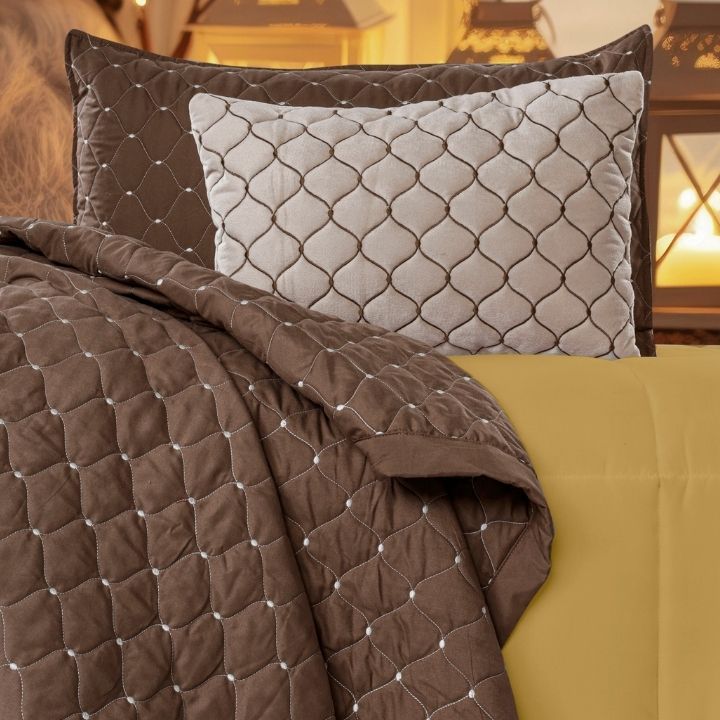 Luxury 5-Piece Quilted Bedding Set – Bedcover, Pillow & Cushion Covers - The Gharnish - A Unit of Satkala Creations