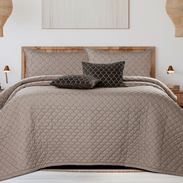 Luxury 5-Piece Quilted Bedding Set – Bedcover, Pillow & Cushion Covers - The Gharnish - A Unit of Satkala Creations